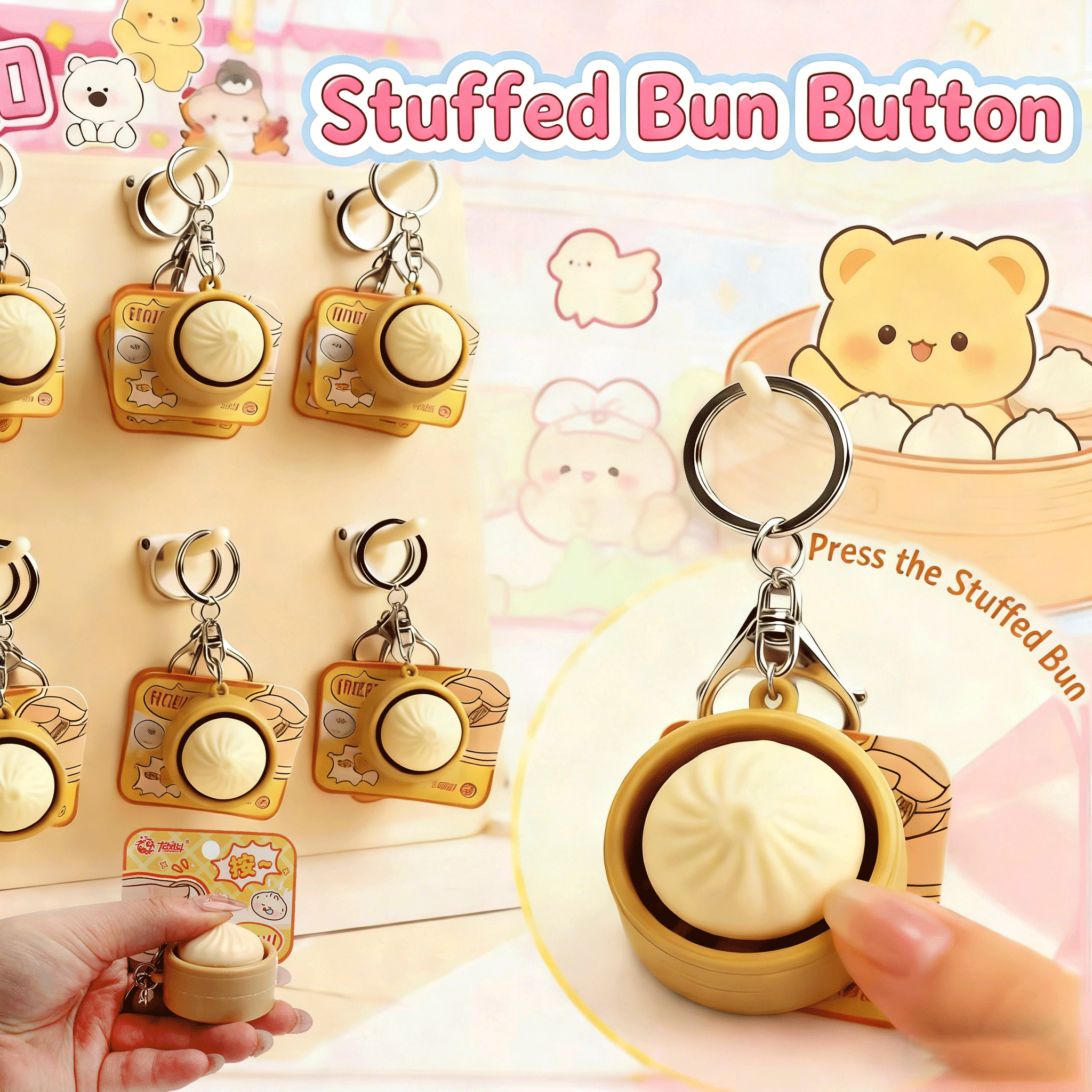 Electronics Latest Gadgets - Mini Squishy Dumplings Button keychain Pendant