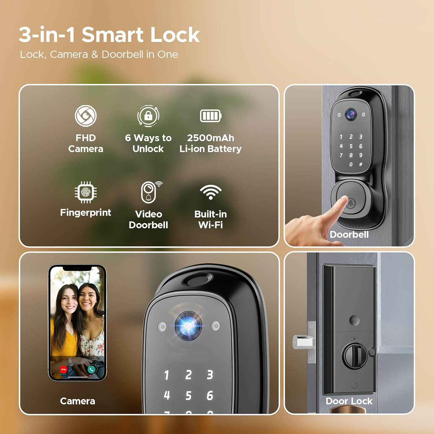 Tuya Wifi Smart Door Lock ‎Cam - Electronics & Gadgets Beginning With D incelemesi ve fiyatı
